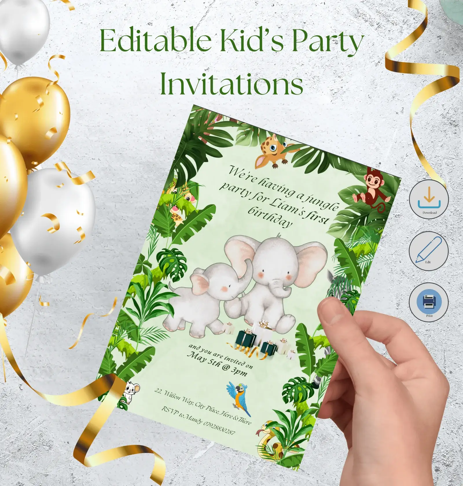 Editable Kid's Party Invitation