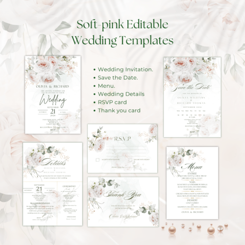 Pink Roses Wedding Bundle