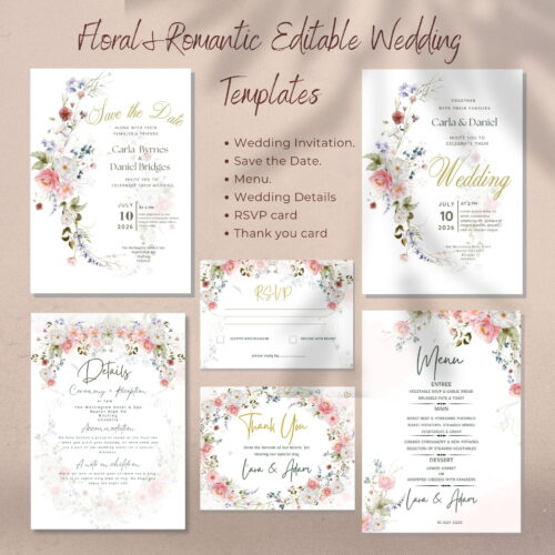 Wedding Invitation Template Set