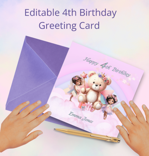 Printable 4th Birthday Card