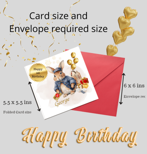 Editable & printable first birthday card