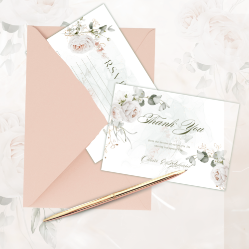 pink roses wedding bundle templates