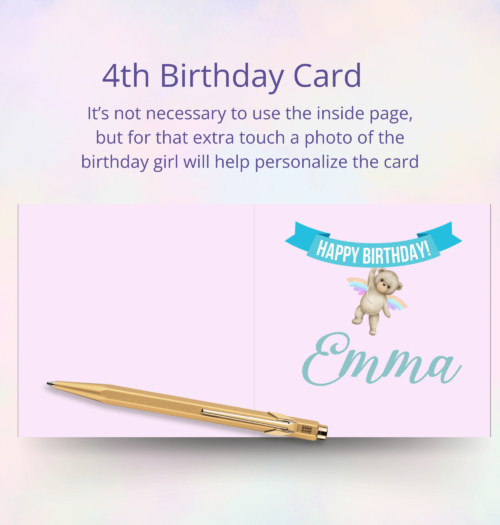 Printable 4th Birthday Card