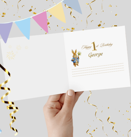 Editable & printable first birthday card