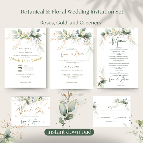 Editable Wedding Invitation Set