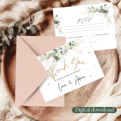 Editable Wedding Invitation Set, Printable design