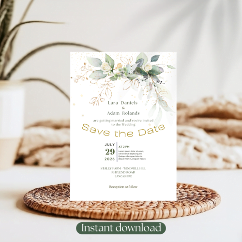 Wedding Invitation Set, botanical design