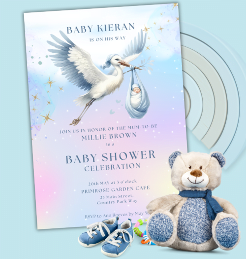 Watercolor Baby Shower Printable Invites