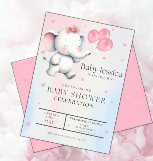 Baby Shower Invitation Template Card