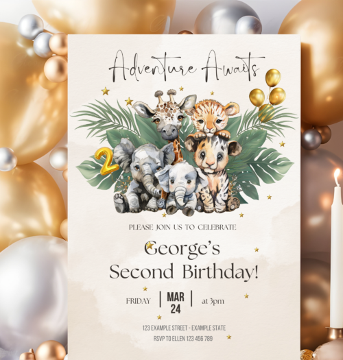 2nd birthday party invitation template