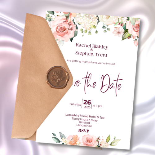 Printable rose-design Wedding Invitations