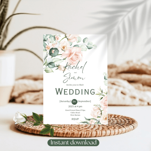 Wedding Stationery Printable Templates Set