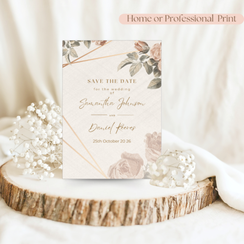 Printable Vintage Roses Wedding Set