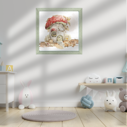 Printable Mushroom House Wall Art