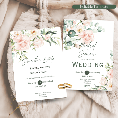 Wedding Stationery Printable Templates Set