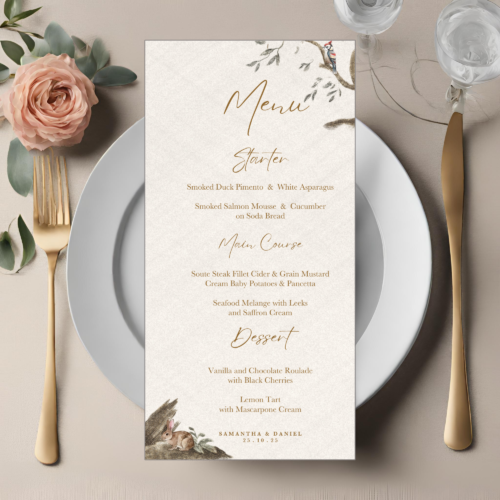 Printable Vintage Roses Wedding Set - wedding menu