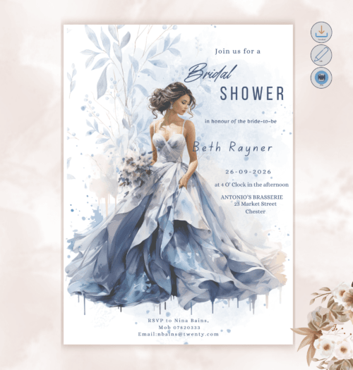 Bridal Shower Editable Invitation Templates