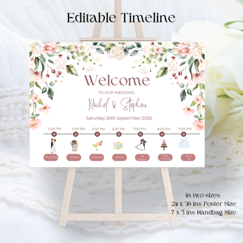 Editable Wedding Day Timeline