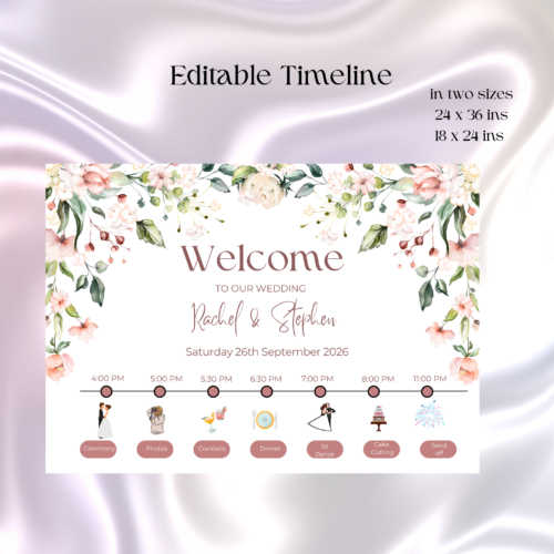 Editable Wedding Day Timeline