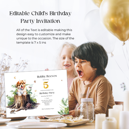 Editable Child's Birthday Invitation