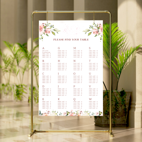 Editable Wedding Guest Seating Plans in 2 sizes