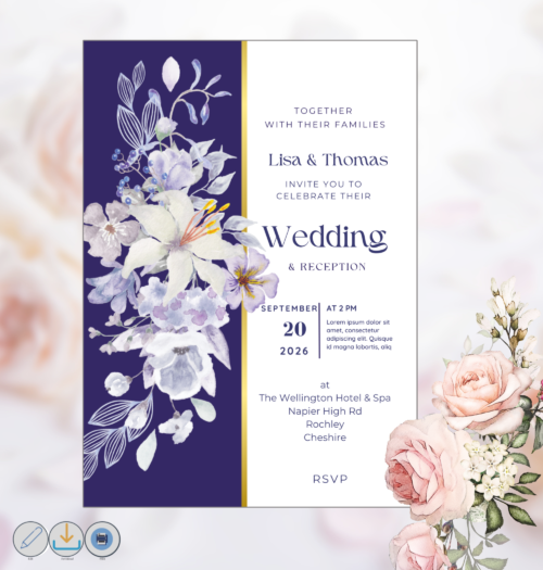 Printable and editable wedding invitation