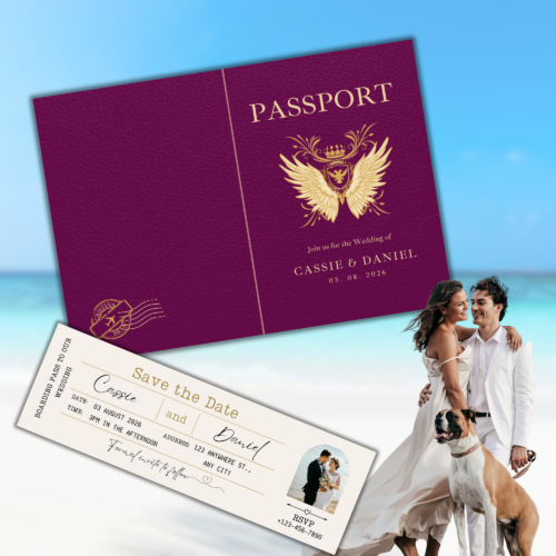 Passport Editable Wedding Invitation