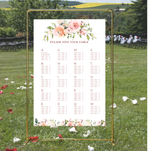 Printable Wedding Guest Seating Plans