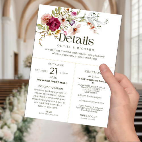 Floral Wedding Stationery Editable Templates