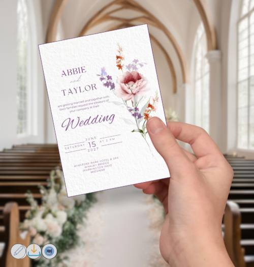 Editable Floral Dreams Wedding Templates