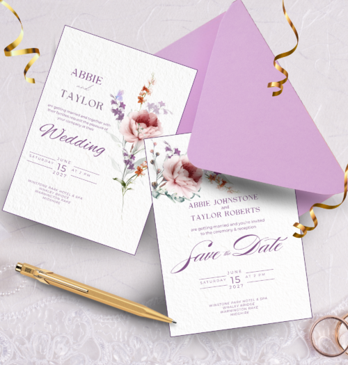 Editable Floral Dreams Wedding Templates