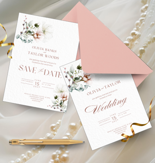 Editable Floral Wedding Invitation templates