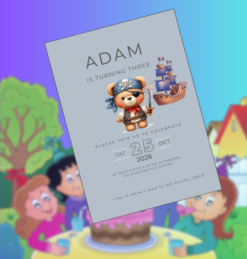 Editable Pirate Birthday Party Invitation