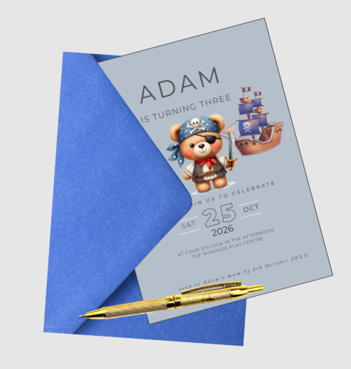 Editable Pirate Birthday Party Invitation