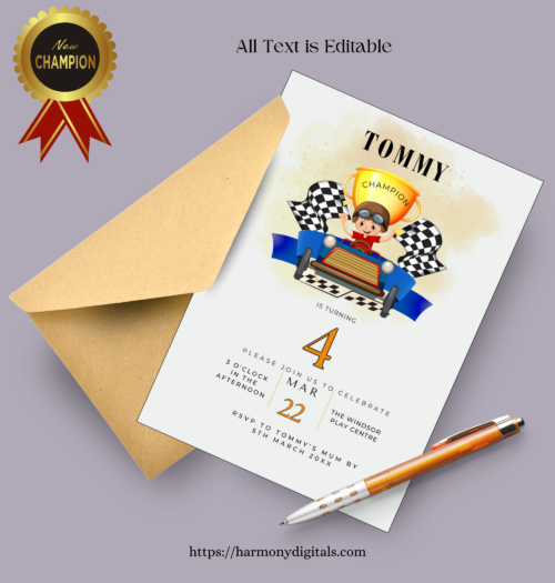 Two Editable Kids Birthday Invitations