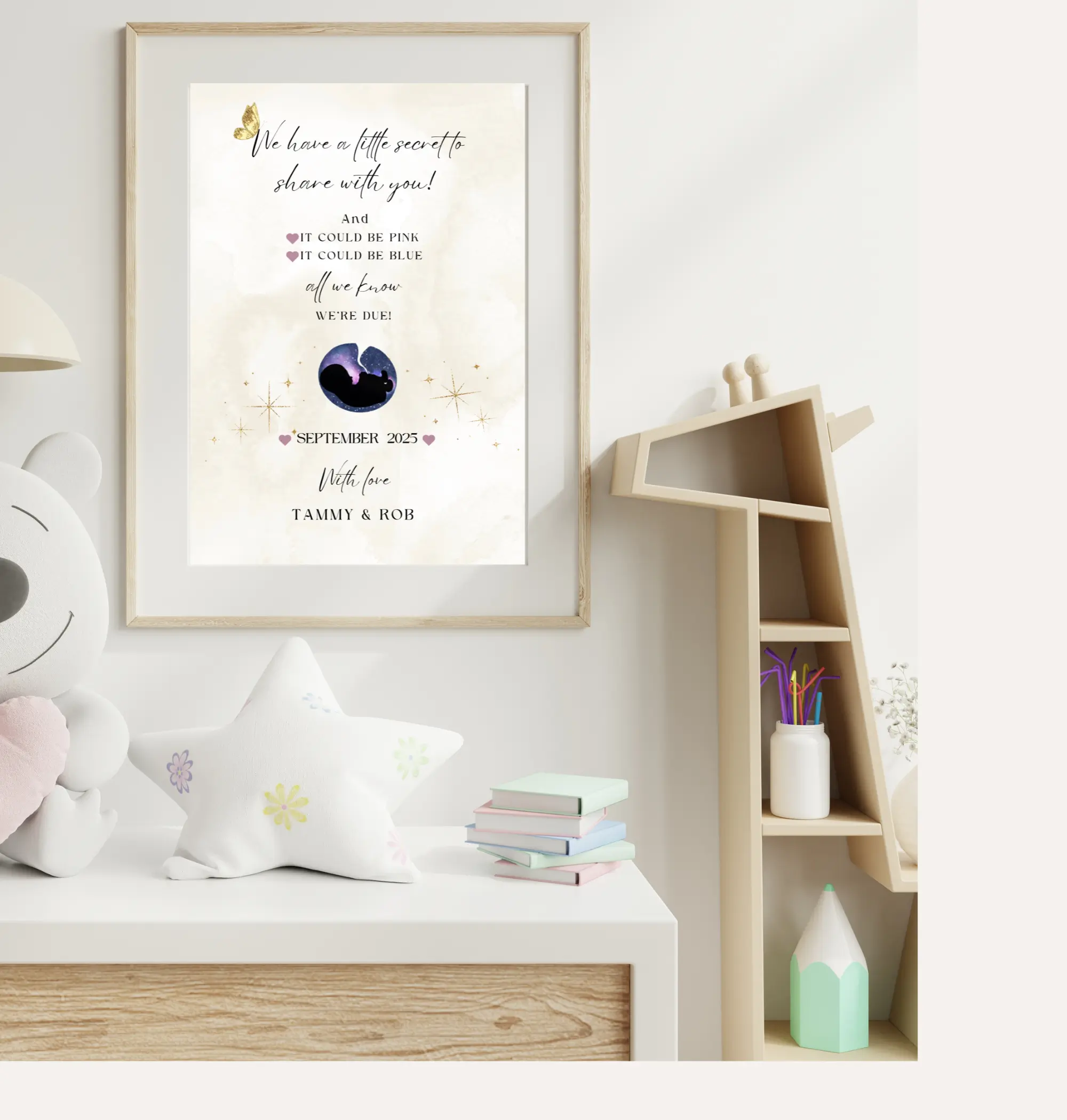 Baby due editable Announcement