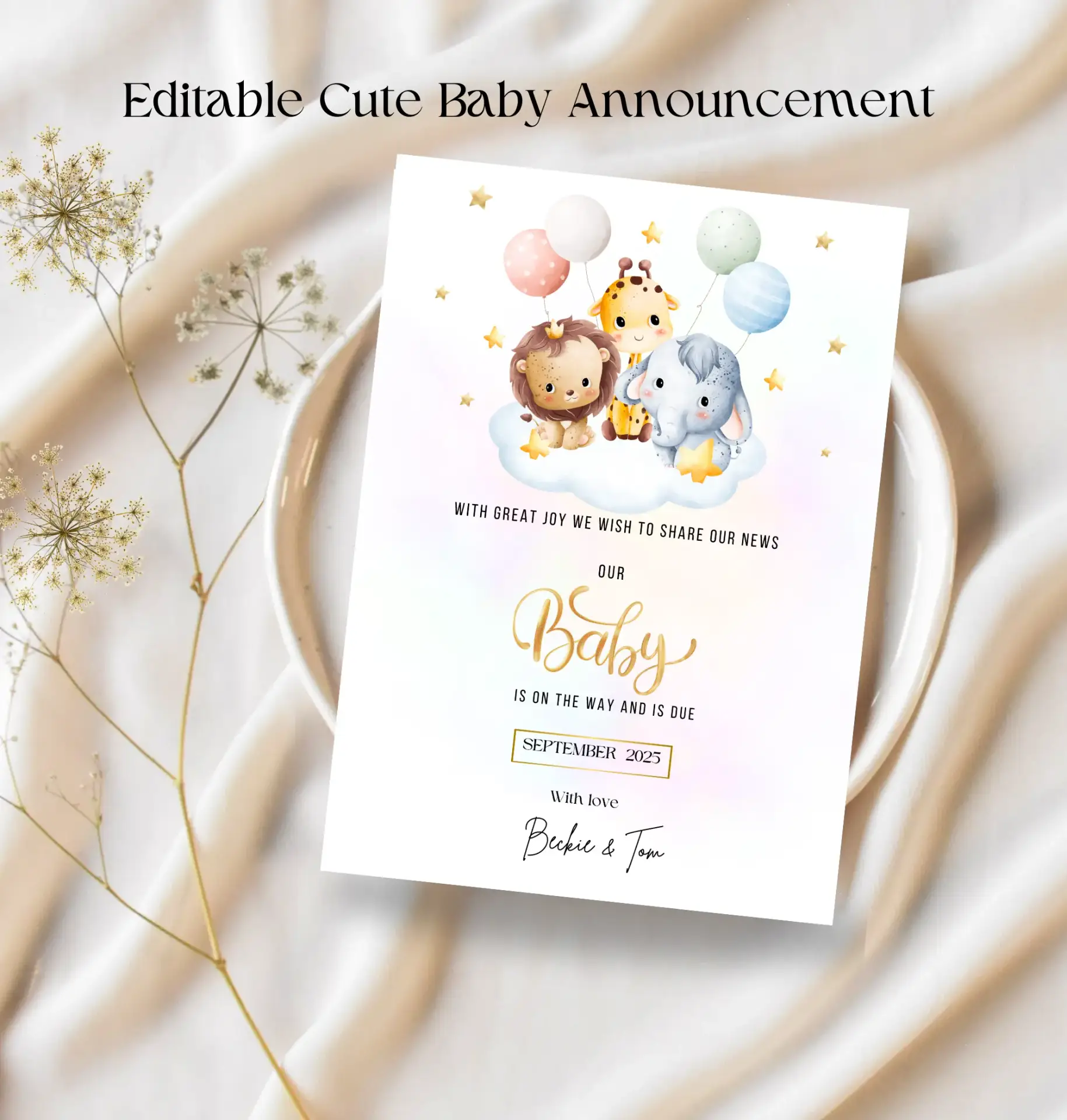 Editable Baby Coming Soon