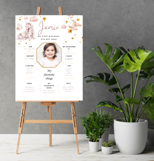 First Birthday Editable Poster