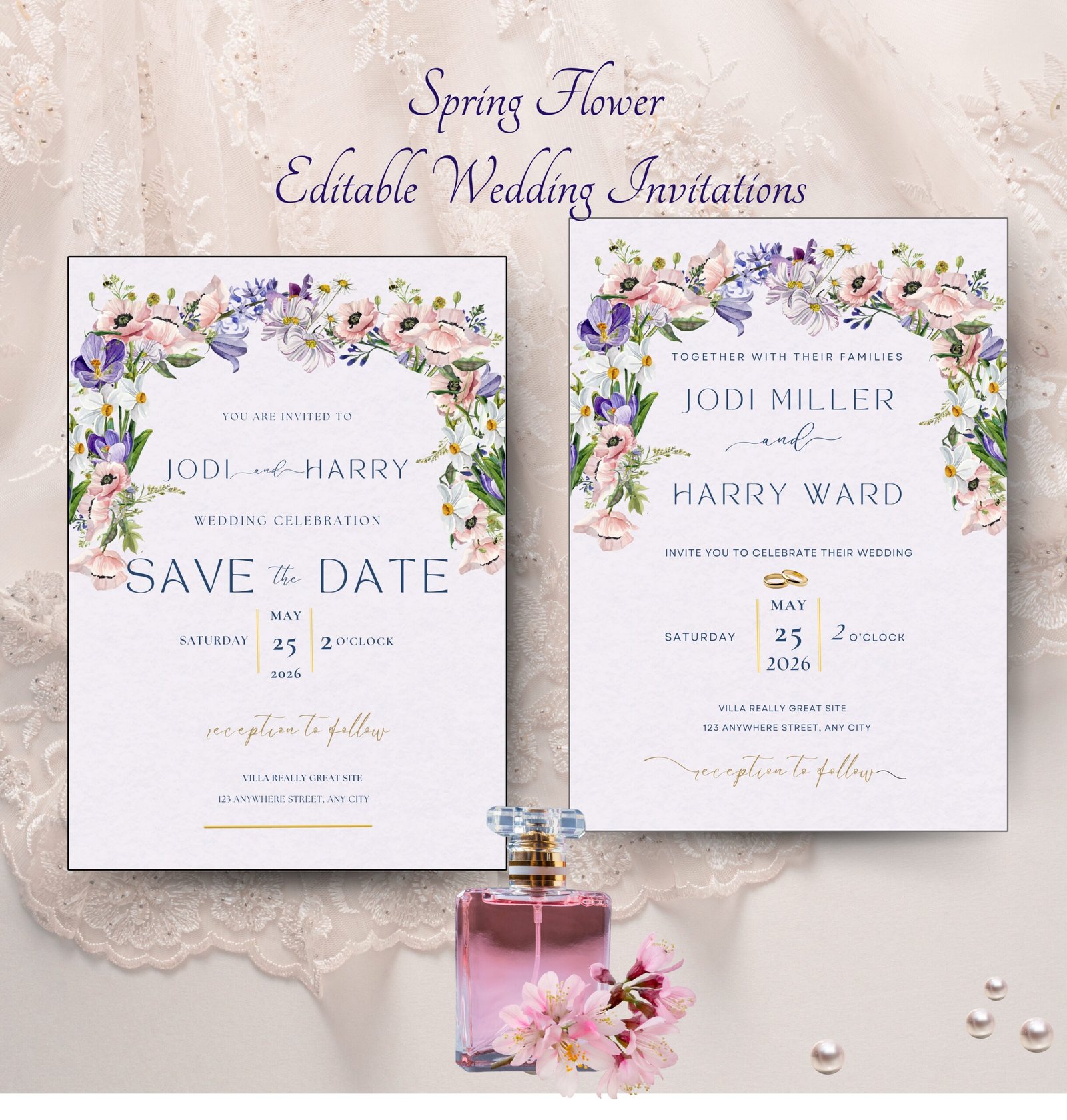 Spring Flowers Editable Templates