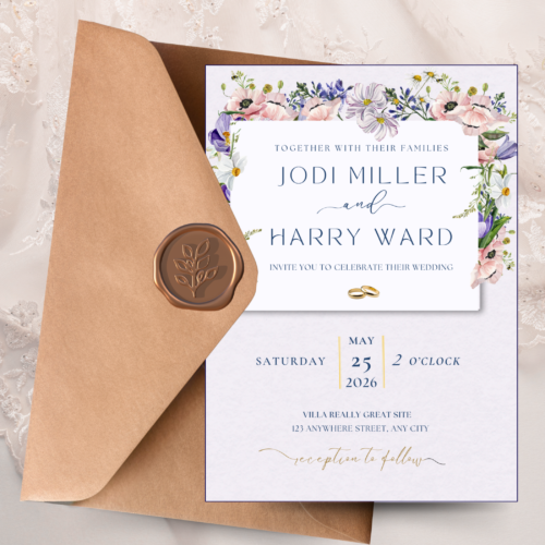 Spring Flower Editable Wedding Templates