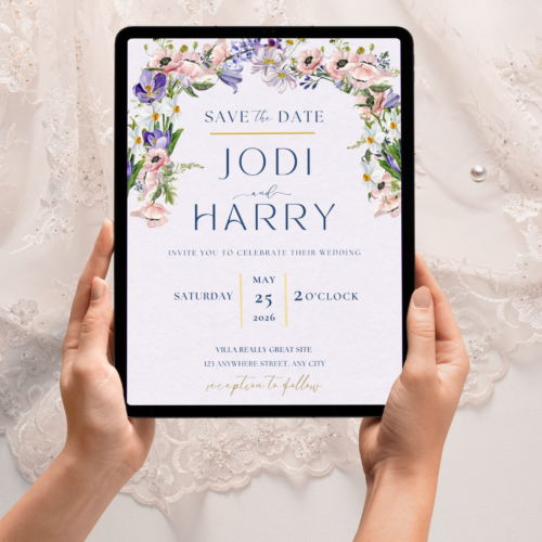 Spring Flower Editable Wedding Templates