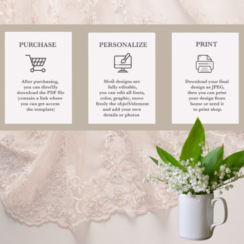Spring Flower Editable Wedding Templates