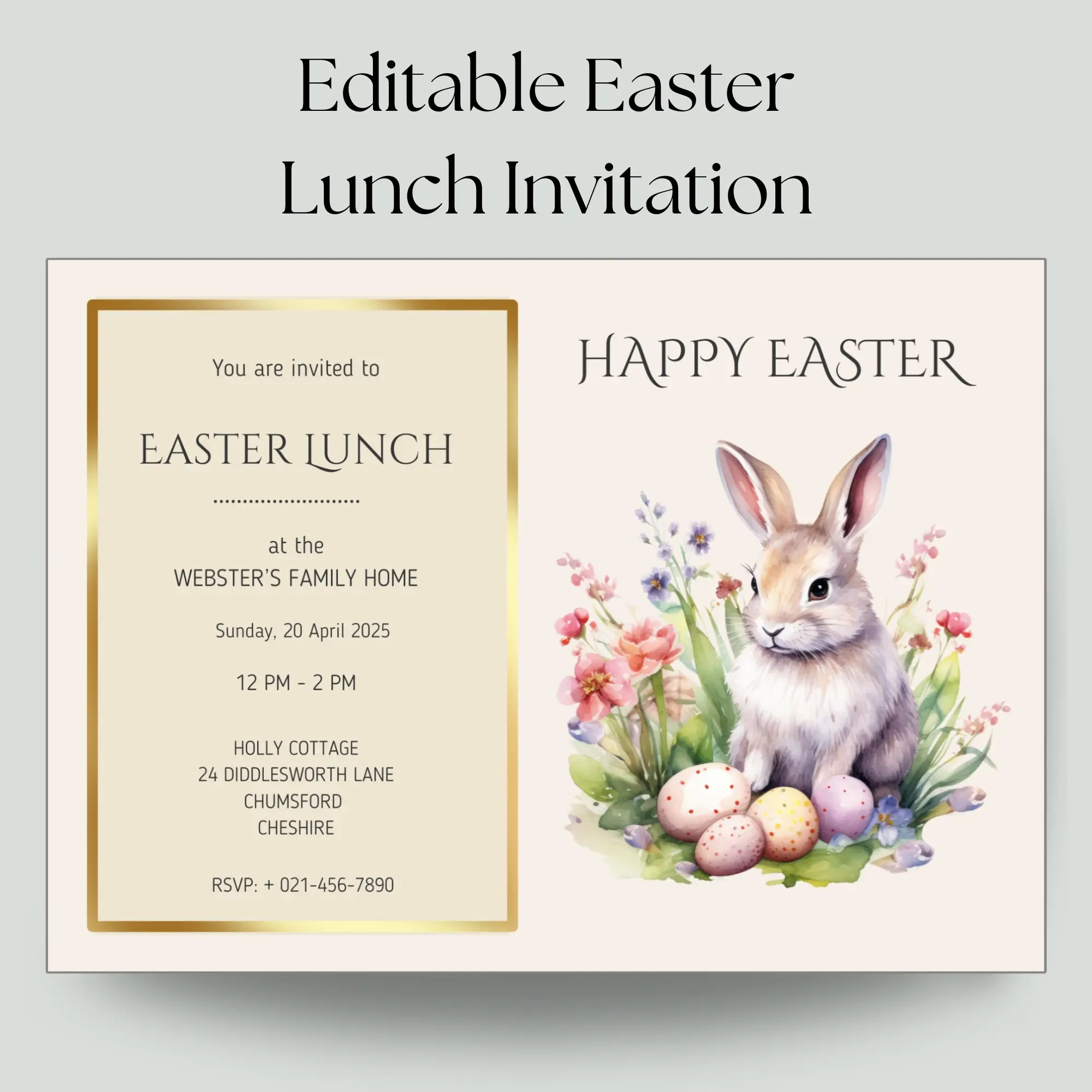 Easter Lunch Editable Invitation