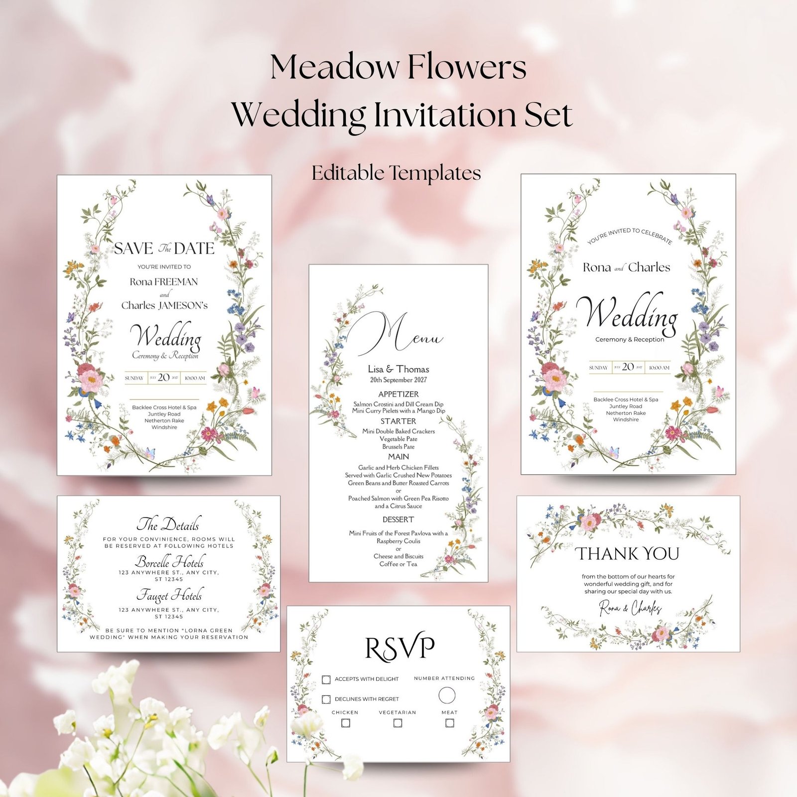 Meadow Flowers Wedding Set